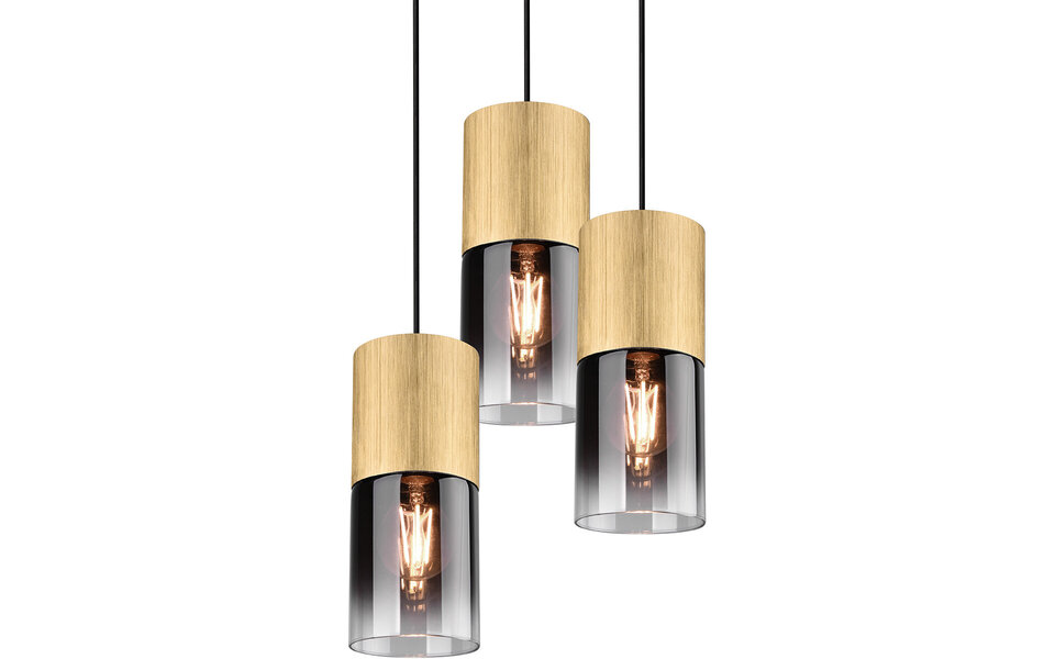 HLW LED Gouden LED Hanglamp Trion Roba - 3-lichts Rond Mat Goud Aluminium, E27