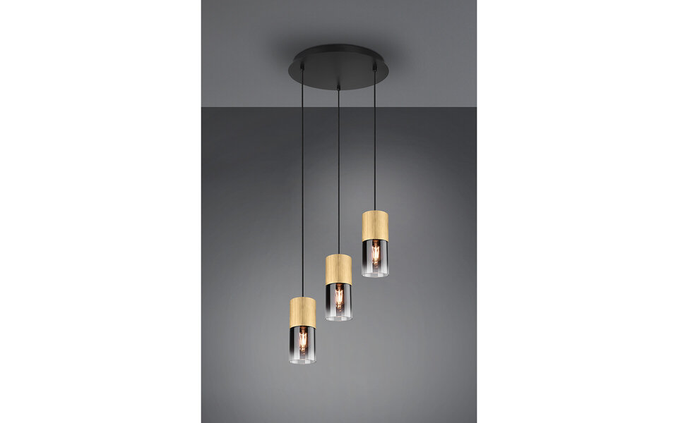 HLW LED Gouden LED Hanglamp Trion Roba - 3-lichts Rond Mat Goud Aluminium, E27