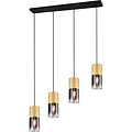 Gouden LED Hanglamp Trion Roba - 4-lichts, E27 Fitting, Mat Goud Aluminium