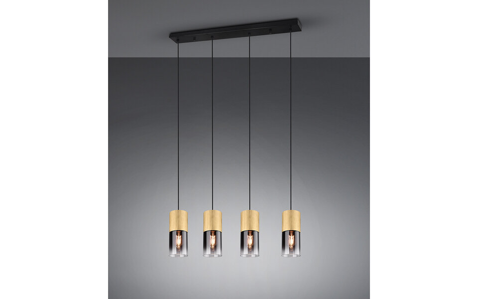 HLW LED Gouden LED Hanglamp Trion Roba - 4-lichts, E27 Fitting, Mat Goud Aluminium