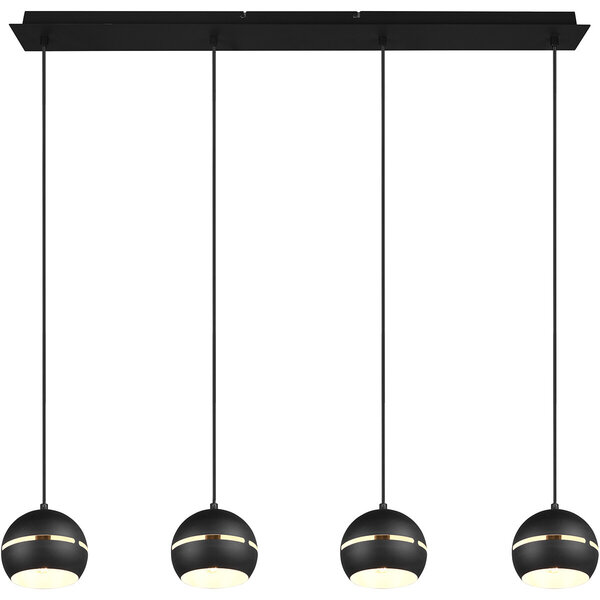 HLW LED Zwarte LED Hanglamp - 4-lichts LED Lamp met E14 Fitting, Mat Zwart HLW LED Zwarte LED Hanglamp - 4-lichts LED Lamp met E14 Fitting, Mat Zwart