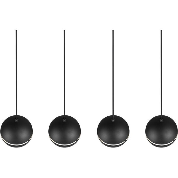 HLW LED Zwarte LED Hanglamp - 4-lichts LED Lamp met E14 Fitting, Mat Zwart HLW LED Zwarte LED Hanglamp - 4-lichts LED Lamp met E14 Fitting, Mat Zwart