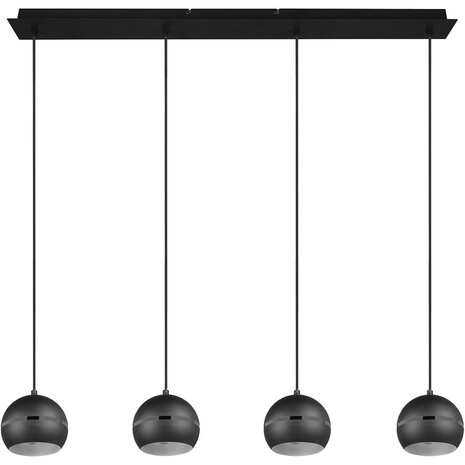 HLW LED Zwarte LED Hanglamp - 4-lichts LED Lamp met E14 Fitting, Mat Zwart HLW LED Zwarte LED Hanglamp - 4-lichts LED Lamp met E14 Fitting, Mat Zwart