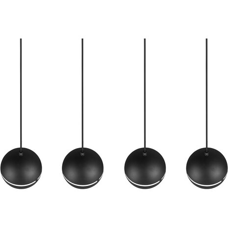 HLW LED Zwarte LED Hanglamp - 4-lichts LED Lamp met E14 Fitting, Mat Zwart HLW LED Zwarte LED Hanglamp - 4-lichts LED Lamp met E14 Fitting, Mat Zwart