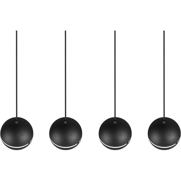 HLW LED Zwarte LED Hanglamp - 4-lichts LED Lamp met E14 Fitting, Mat Zwart HLW LED Zwarte LED Hanglamp - 4-lichts LED Lamp met E14 Fitting, Mat Zwart