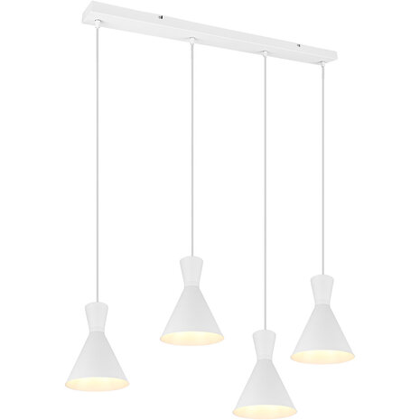 HLW LED LED Hanglamp Trion Ewomi - Witte 4-lichts LED Hanglamp met E27 Fitting