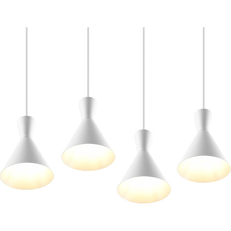 HLW LED LED Hanglamp Trion Ewomi - Witte 4-lichts LED Hanglamp met E27 Fitting