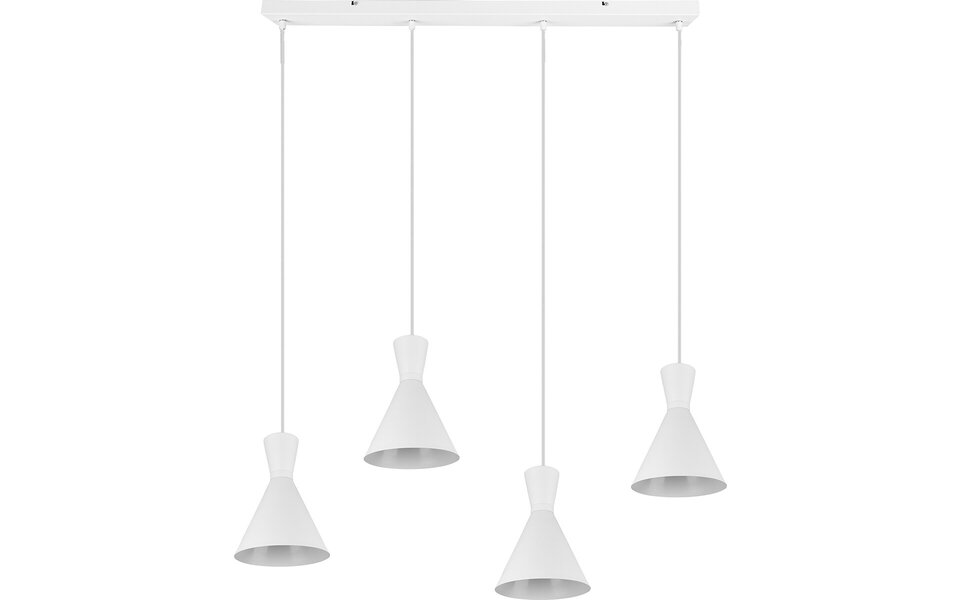 HLW LED LED Hanglamp Trion Ewomi - Witte 4-lichts LED Hanglamp met E27 Fitting