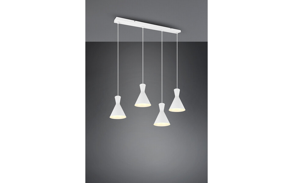 HLW LED LED Hanglamp Trion Ewomi - Witte 4-lichts LED Hanglamp met E27 Fitting