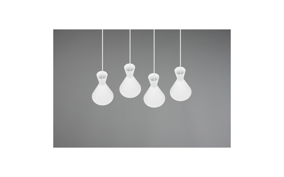 HLW LED LED Hanglamp Trion Ewomi - Witte 4-lichts LED Hanglamp met E27 Fitting
