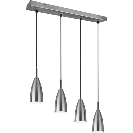 HLW LED LED Hanglamp Farona - 4-lichts Hangverlichting met Mat Nikkel & E14 fitting HLW LED LED Hanglamp Farona - 4-lichts Hangverlichting met Mat Nikkel & E14 fitting