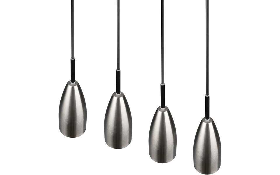 HLW LED LED Hanglamp Farona - 4-lichts Hangverlichting met Mat Nikkel & E14 fitting