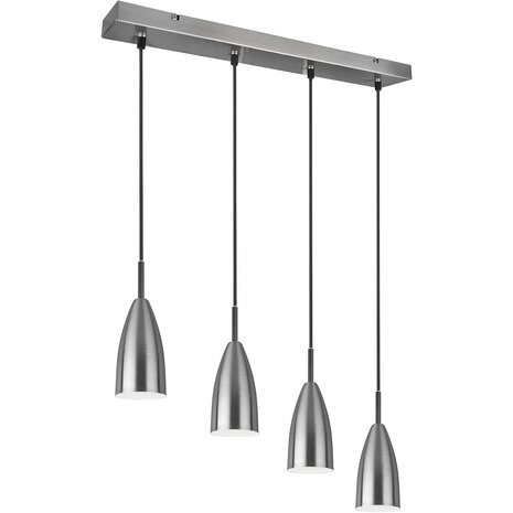 HLW LED LED Hanglamp Farona - 4-lichts Hangverlichting met Mat Nikkel & E14 fitting HLW LED LED Hanglamp Farona - 4-lichts Hangverlichting met Mat Nikkel & E14 fitting