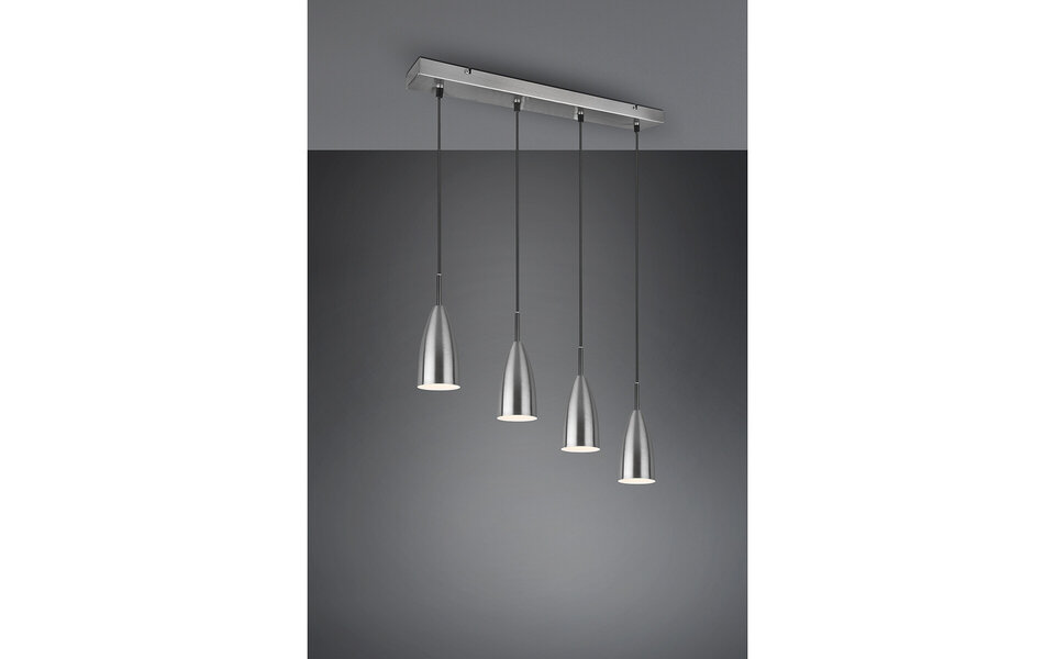 HLW LED LED Hanglamp Farona - 4-lichts Hangverlichting met Mat Nikkel & E14 fitting