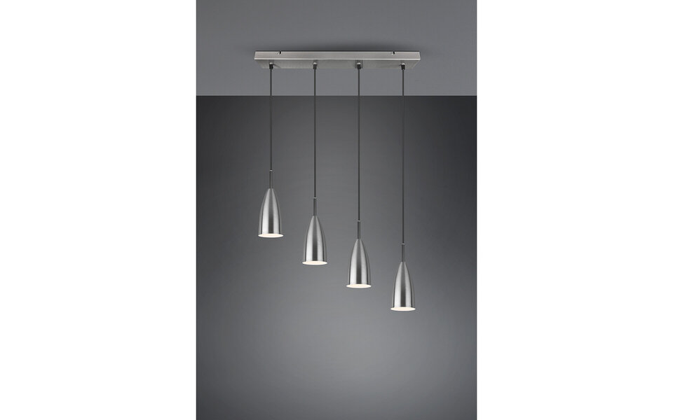 HLW LED LED Hanglamp Farona - 4-lichts Hangverlichting met Mat Nikkel & E14 fitting
