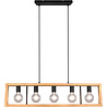 HLW LED LED Hanglamp - Zwarte LED Hanglamp Trion Aplon, 4-lichts Aluminium, In hoogte verstelbaar