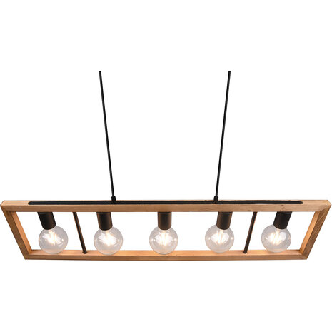 HLW LED LED Hanglamp - Zwarte LED Hanglamp Trion Aplon, 4-lichts Aluminium, In hoogte verstelbaar