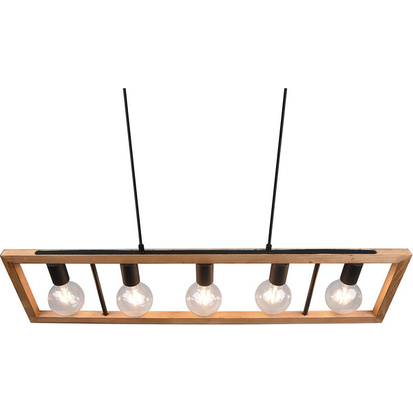 HLW LED LED Hanglamp - Zwarte LED Hanglamp Trion Aplon, 4-lichts Aluminium, In hoogte verstelbaar