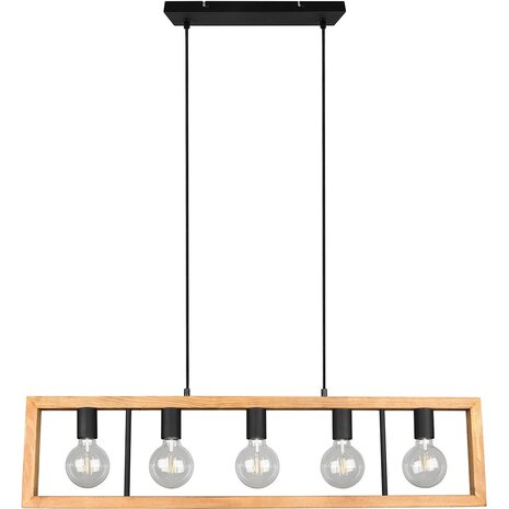 HLW LED LED Hanglamp - Zwarte LED Hanglamp Trion Aplon, 4-lichts Aluminium, In hoogte verstelbaar