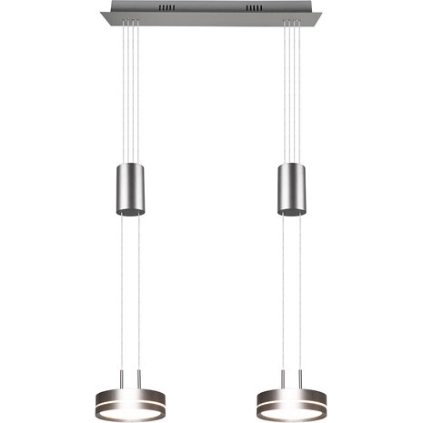 HLW LED Moderne Witte Dimbare LED Hanglamp 14.4W - Rond, Warm Wit, 2-lichts