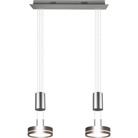 HLW LED Moderne Witte Dimbare LED Hanglamp 14.4W - Rond, Warm Wit, 2-lichts