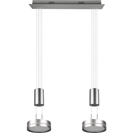 HLW LED Moderne Witte Dimbare LED Hanglamp 14.4W - Rond, Warm Wit, 2-lichts