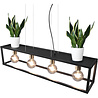 HLW LED Zwarte LED Hanglamp Trion Kandin - 4-lichts, Mat Zwart Aluminium, E27 Fitting
