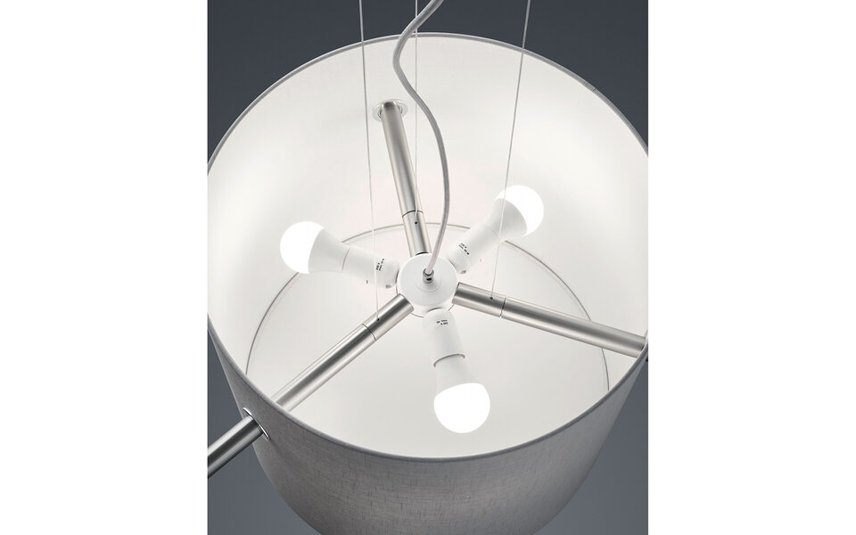 HLW LED LED Hanglamp Trion Coleno - Rond Design met 3 E27 Fittingen & Mat Nikkel HLW LED LED Hanglamp Trion Coleno - Rond Design met 3 E27 Fittingen & Mat Nikkel