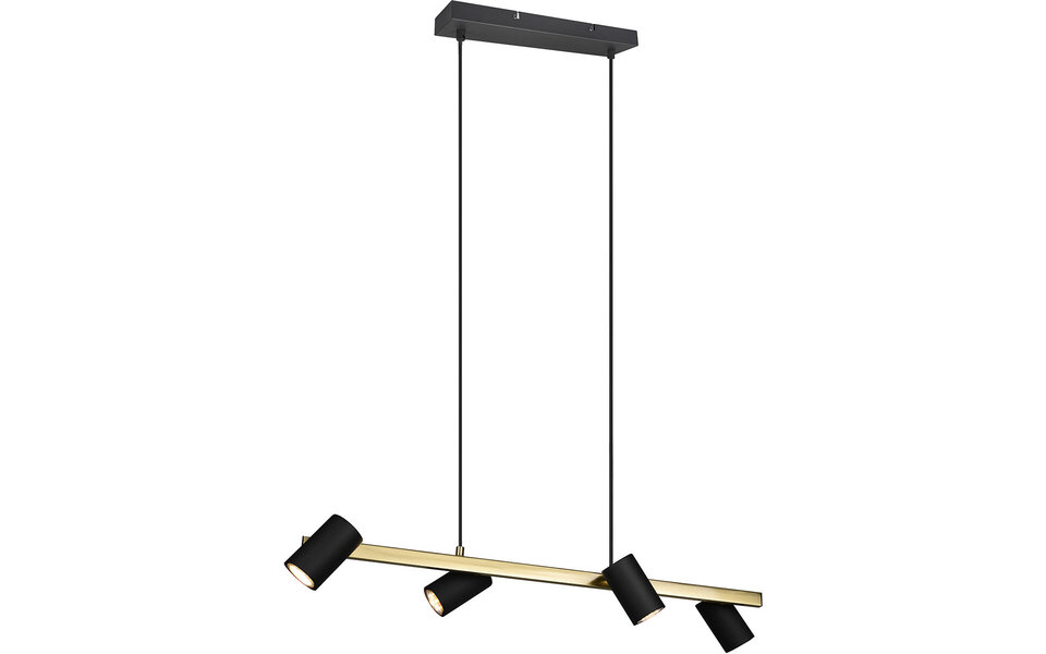 HLW LED Zwarte & Gouden LED Hanglamp Trion Milona - 4-lichts LED lamp met GU10 fitting