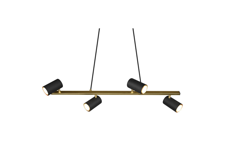 HLW LED Zwarte & Gouden LED Hanglamp Trion Milona - 4-lichts LED lamp met GU10 fitting