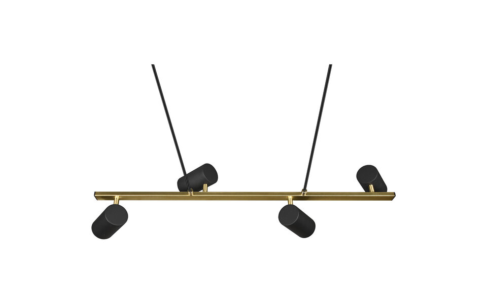 HLW LED Zwarte & Gouden LED Hanglamp Trion Milona - 4-lichts LED lamp met GU10 fitting