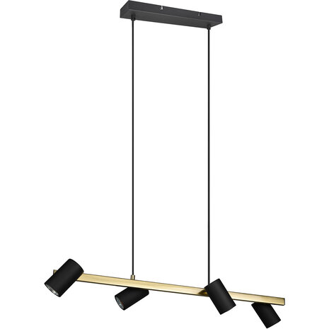 HLW LED Zwarte & Gouden LED Hanglamp Trion Milona - 4-lichts LED lamp met GU10 fitting HLW LED Zwarte & Gouden LED Hanglamp Trion Milona - 4-lichts LED lamp met GU10 fitting