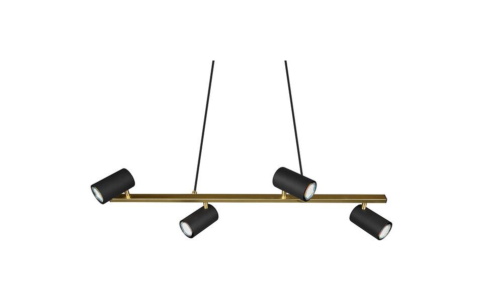HLW LED Zwarte & Gouden LED Hanglamp Trion Milona - 4-lichts LED lamp met GU10 fitting