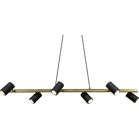 HLW LED Zwarte & Gouden LED Hanglamp Trion Milona - 6-lichts, GU10 fitting, aluminium HLW LED Zwarte & Gouden LED Hanglamp Trion Milona - 6-lichts, GU10 fitting, aluminium