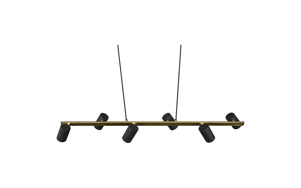 HLW LED Zwarte & Gouden LED Hanglamp Trion Milona - 6-lichts, GU10 fitting, aluminium