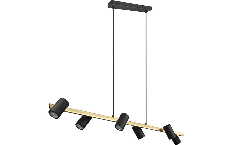 HLW LED Zwarte & Gouden LED Hanglamp Trion Milona - 6-lichts, GU10 fitting, aluminium