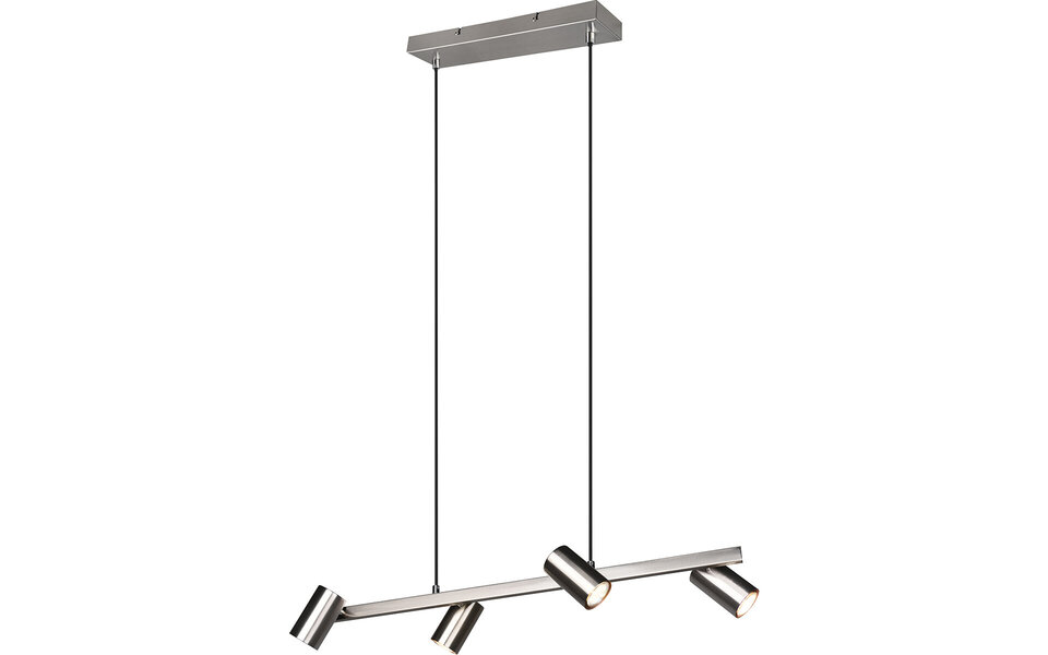 HLW LED LED Hanglamp Trion Milona - 4-lichts Rond Mat Nikkel Aluminium met GU10 Fitting