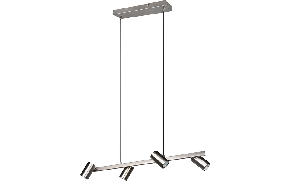 HLW LED LED Hanglamp Trion Milona - 4-lichts Rond Mat Nikkel Aluminium met GU10 Fitting