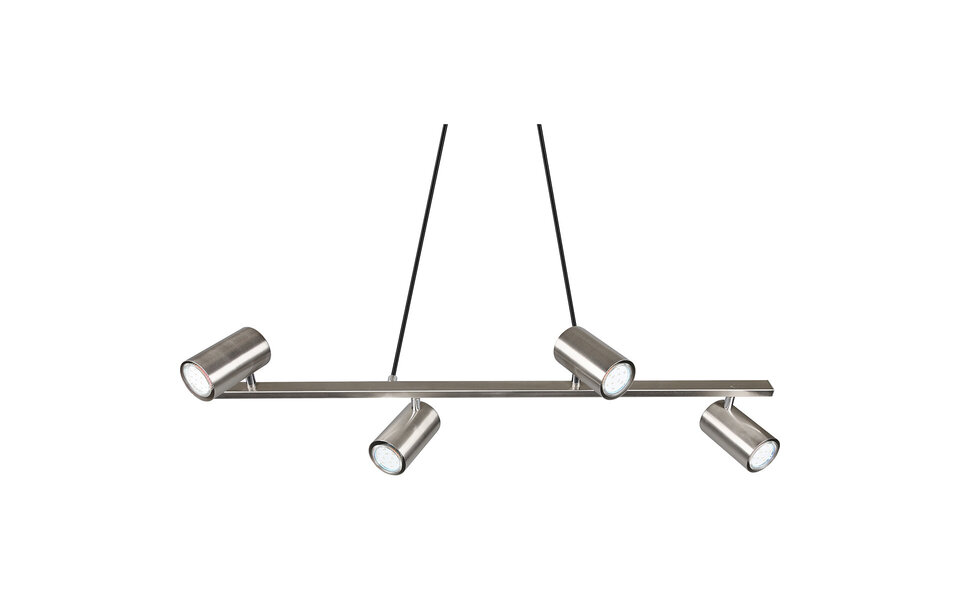 HLW LED LED Hanglamp Trion Milona - 4-lichts Rond Mat Nikkel Aluminium met GU10 Fitting