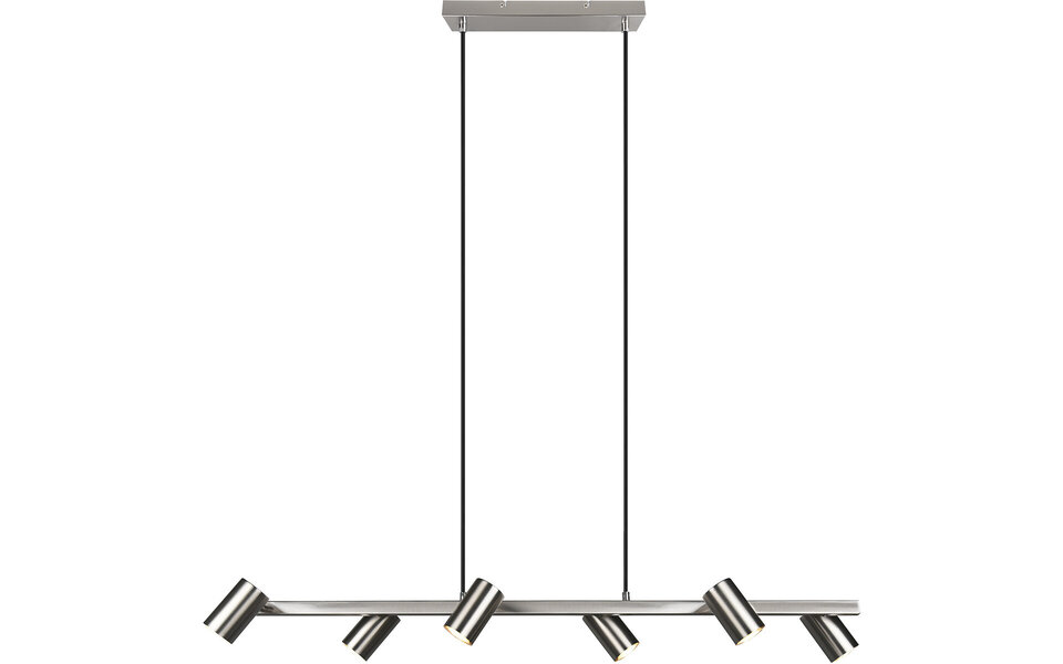 HLW LED LED Hanglamp Trion Milona – 6-lichts Rond Mat Nikkel met GU10 Fitting