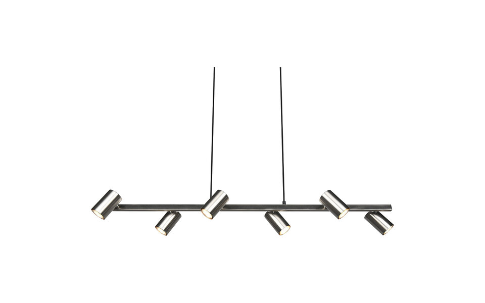 HLW LED LED Hanglamp Trion Milona – 6-lichts Rond Mat Nikkel met GU10 Fitting