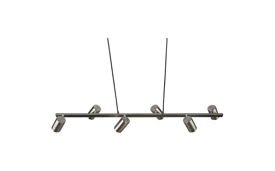 HLW LED LED Hanglamp Trion Milona – 6-lichts Rond Mat Nikkel met GU10 Fitting