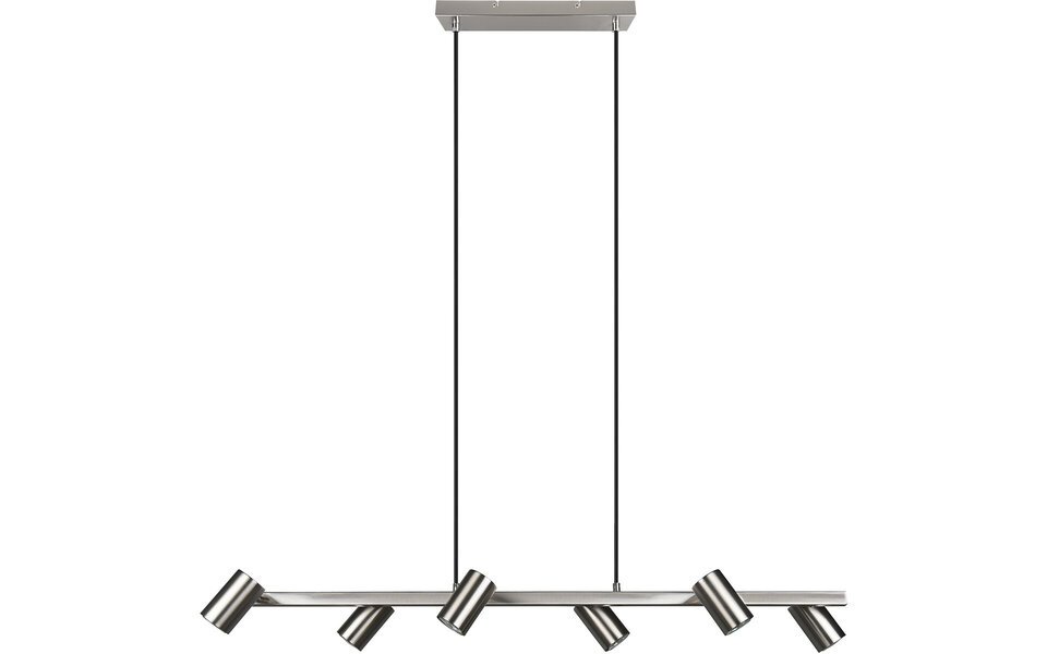 HLW LED LED Hanglamp Trion Milona – 6-lichts Rond Mat Nikkel met GU10 Fitting