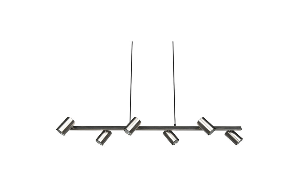 HLW LED LED Hanglamp Trion Milona – 6-lichts Rond Mat Nikkel met GU10 Fitting