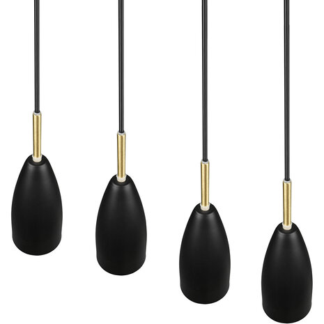 HLW LED Zwarte LED Hanglamp Trion Farona - 4-lichts, Mat Zwart Aluminium, E14 Fitting HLW LED Zwarte LED Hanglamp Trion Farona - 4-lichts, Mat Zwart Aluminium, E14 Fitting