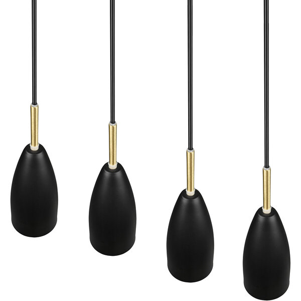 HLW LED Zwarte LED Hanglamp Trion Farona - 4-lichts, Mat Zwart Aluminium, E14 Fitting HLW LED Zwarte LED Hanglamp Trion Farona - 4-lichts, Mat Zwart Aluminium, E14 Fitting