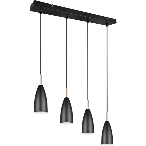 HLW LED Zwarte LED Hanglamp Trion Farona - 4-lichts, Mat Zwart Aluminium, E14 Fitting HLW LED Zwarte LED Hanglamp Trion Farona - 4-lichts, Mat Zwart Aluminium, E14 Fitting