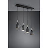 HLW LED Zwarte LED Hanglamp Trion Farona - 4-lichts, Mat Zwart Aluminium, E14 Fitting HLW LED Zwarte LED Hanglamp Trion Farona - 4-lichts, Mat Zwart Aluminium, E14 Fitting