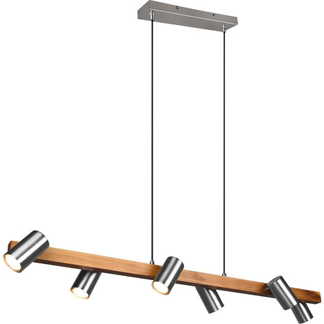 HLW LED LED Hanglamp Trion Milona - 6-lichts, GU10, Mat Bruin/Nikkel Aluminium HLW LED LED Hanglamp Trion Milona - 6-lichts, GU10, Mat Bruin/Nikkel Aluminium
