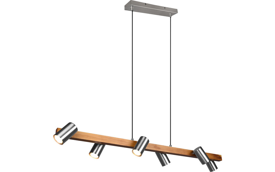 HLW LED LED Hanglamp Trion Milona - 6-lichts, GU10, Mat Bruin/Nikkel Aluminium